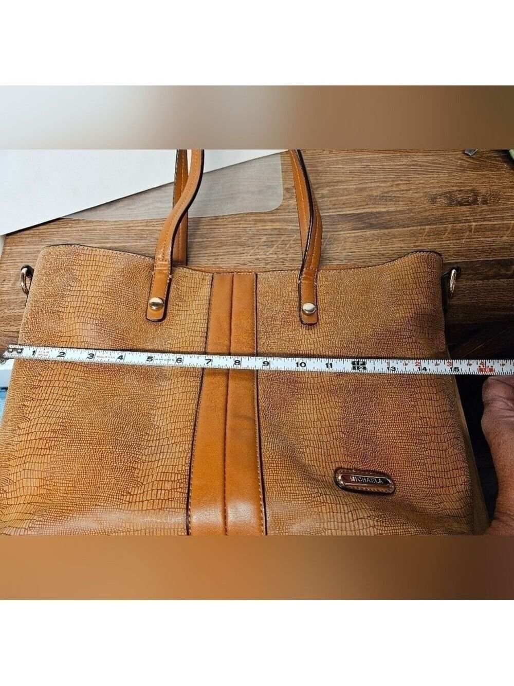 Michaela Caramel Shoulder Tote Bag - Picture 15 of 16